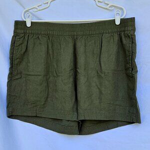 High-Waisted Linen Blend Pull-On Shorts - 3.5" Inseam